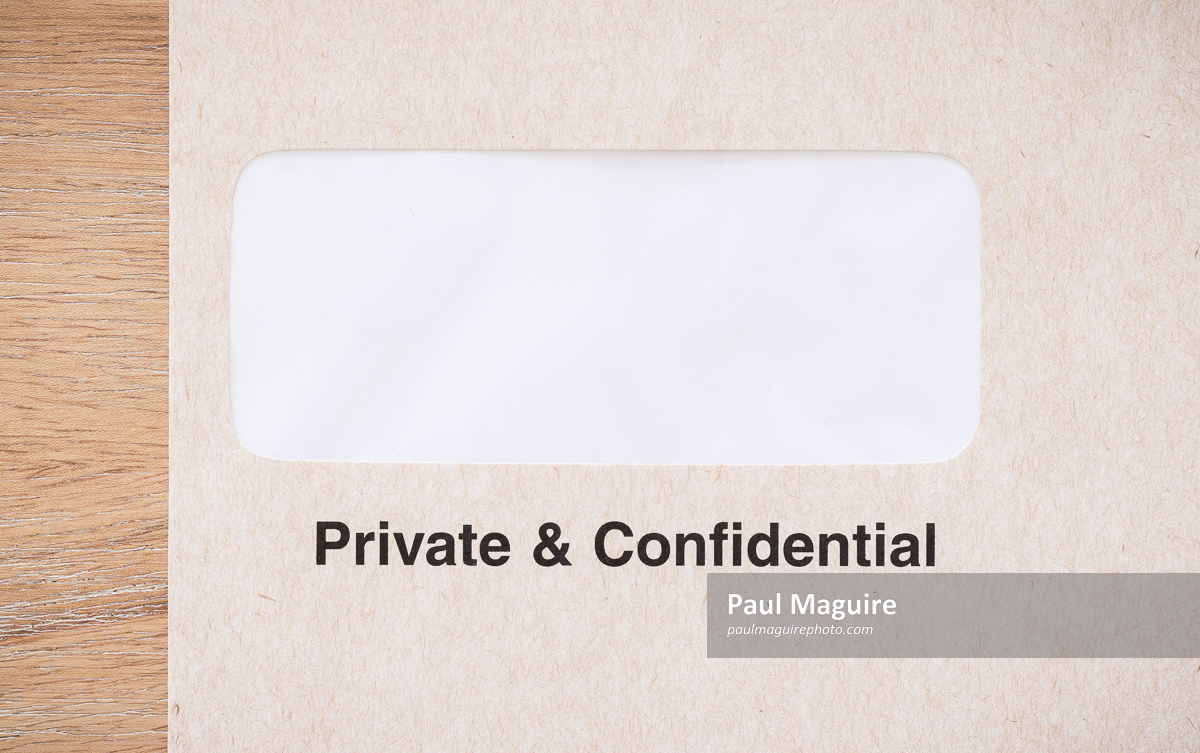 Stock photo - Private and confidential window envelope template, UK ...