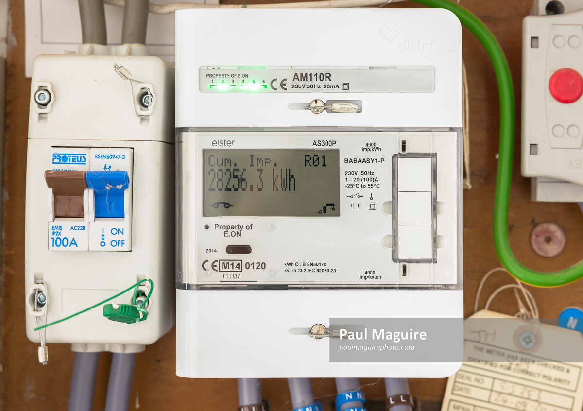 Buy a photo Smart electricity meter, EON domestic electric meter, UK Paul Maguire