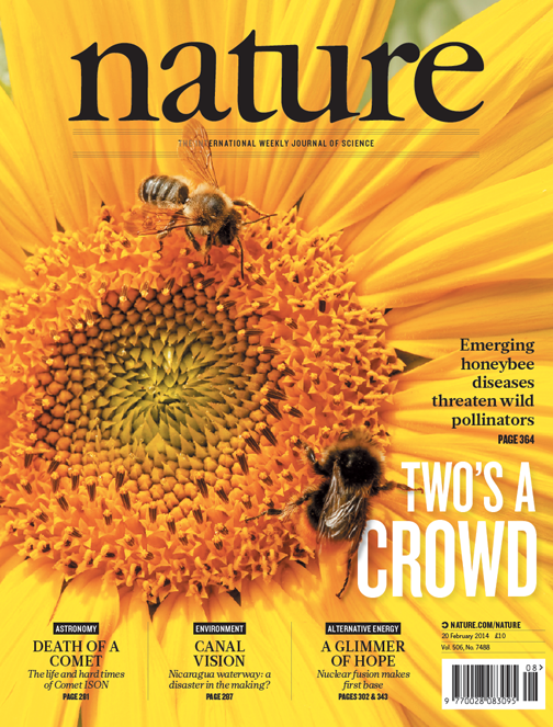 Front cover of Nature magazine