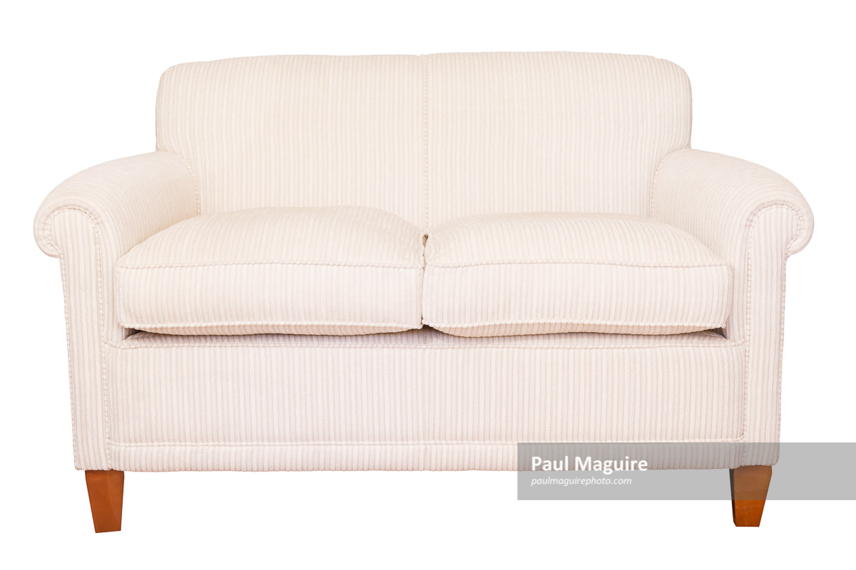 Cream sofa white background