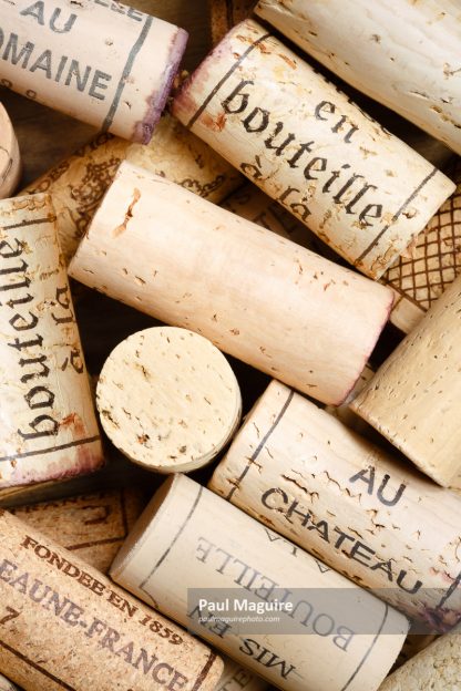 Wine cork background with copy space