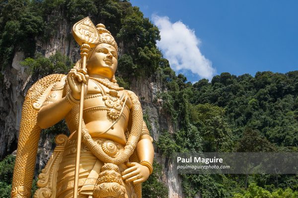 Hindu statue of Murugan outside Batu Caves Kuala Lumpur Malaysia