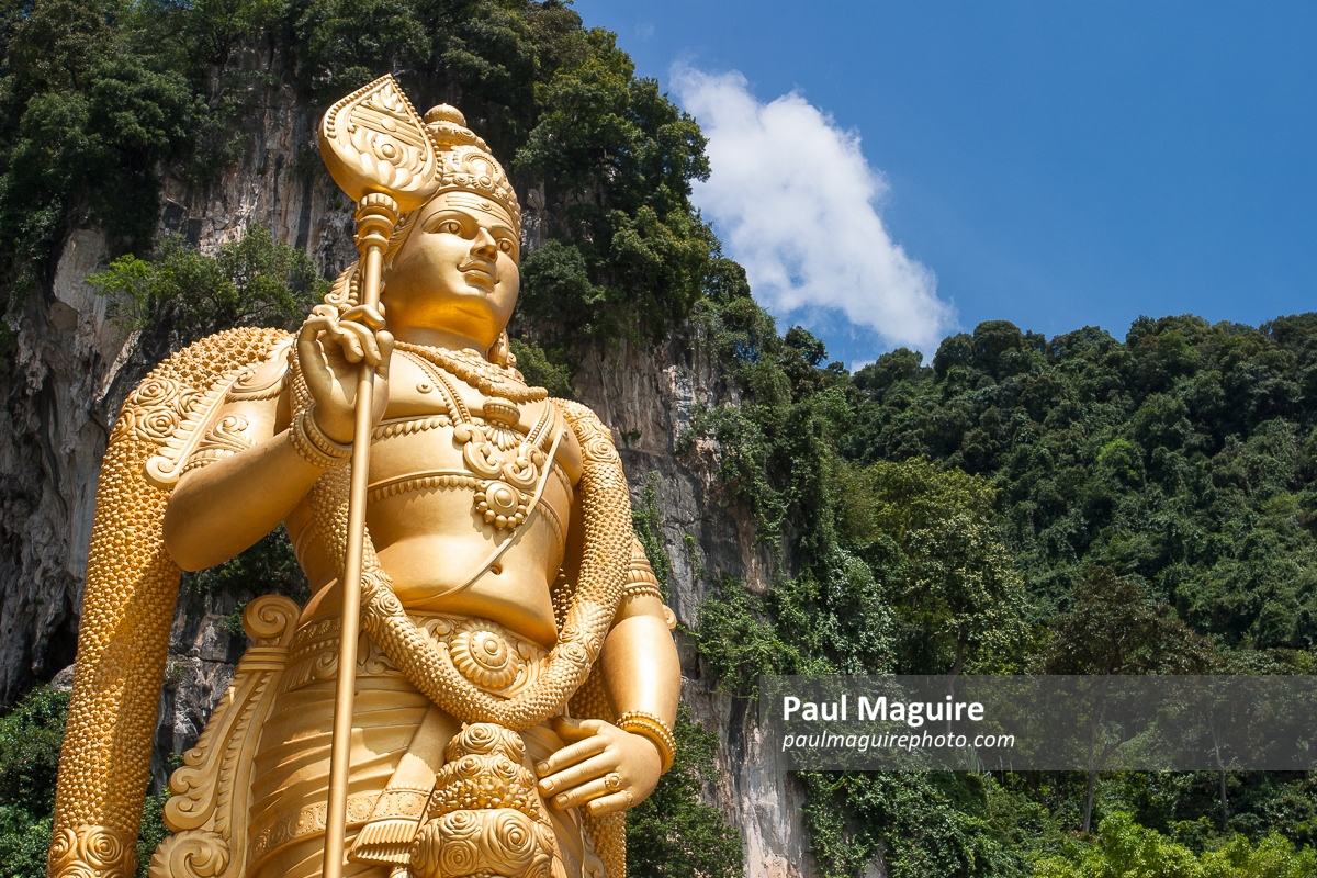 Hindu statue of Murugan outside Batu Caves Kuala Lumpur Malaysia