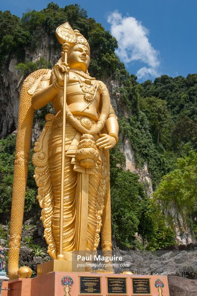 Hindu statue of Murugan outside Batu Caves Kuala Lumpur Malaysia