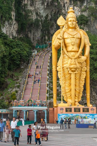 Hindu statue of Murugan outside Batu Caves Kuala Lumpur Malaysia