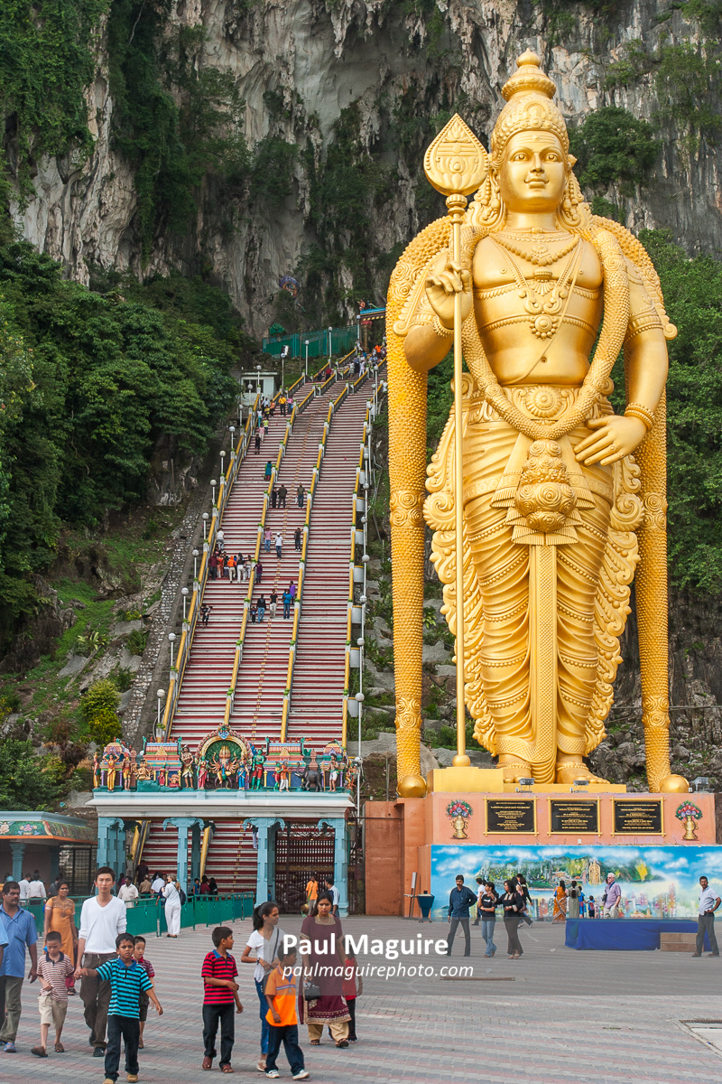 Hindu statue of Murugan outside Batu Caves Kuala Lumpur Malaysia
