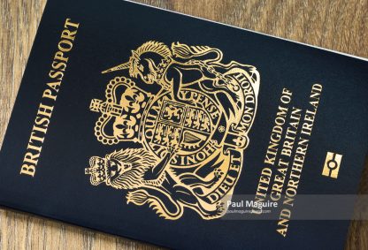 New British passport cover blue black UK