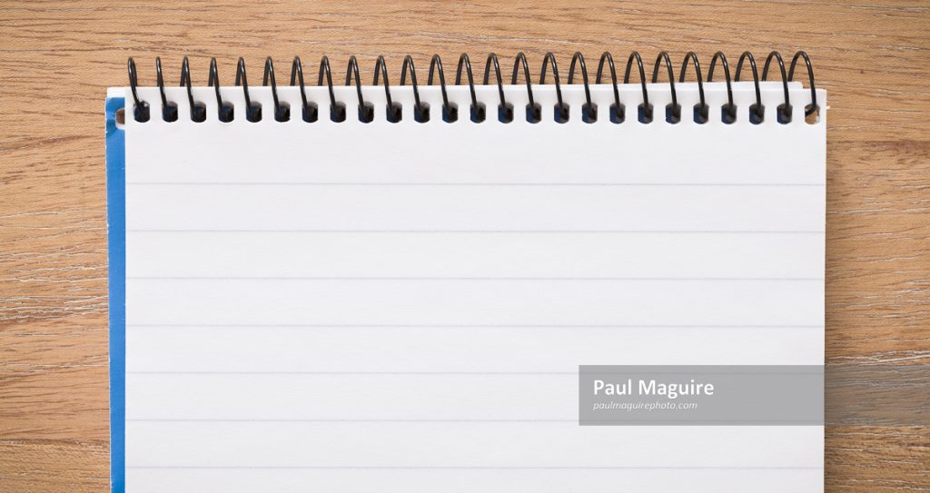 Back Rounds For Notebook Stock photo - Spiral bound notebook background template - Paul Maguire