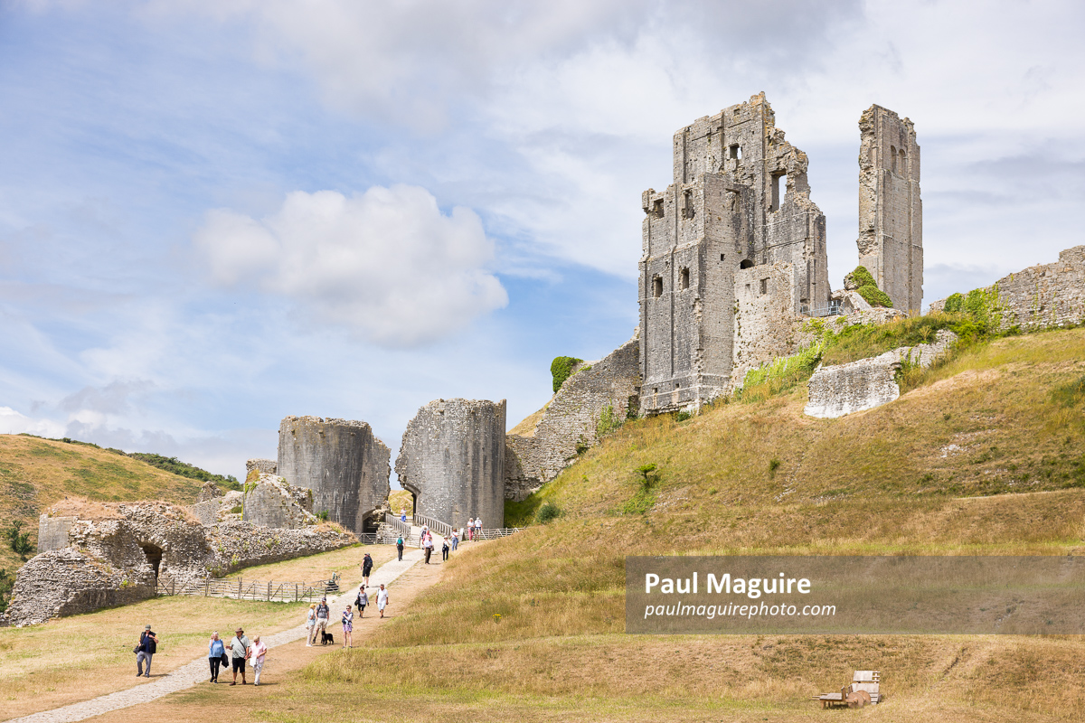 Corfe castle ruins, Purbeck, Dorset, UK