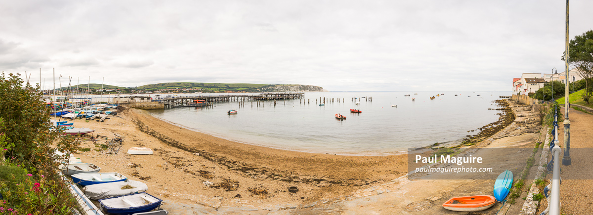Swanage Bay panorama, Dorset, UK